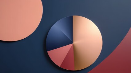 Sticker - Abstract Geometric Background with Circles and Pie Chart.