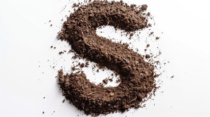 Poster - A close-up shot of a number made out of dirt on a white surface