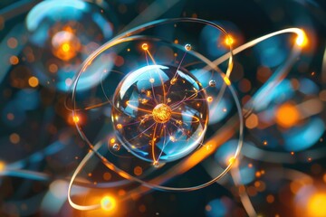 Poster - A close-up view of a glowing ball of light