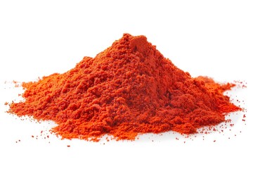 Sticker - A close-up view of a pile of red powder on a white surface, with a textured and detailed appearance