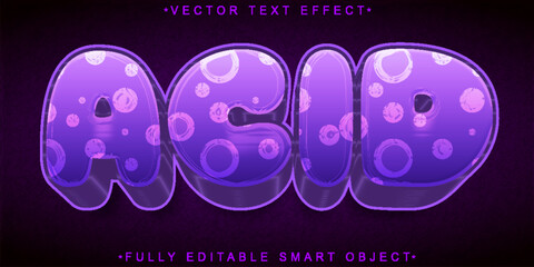 Poster - Purple Fluid Acid Vector Fully Editable Smart Object Text Effect
