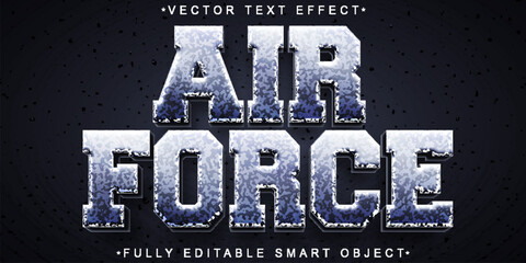 Poster - Shiny Blue Air Force Vector Fully Editable Smart Object Text Effect