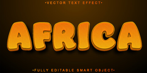 Poster - Brown Cartoon Africa Vector Fully Editable Smart Object Text Effect