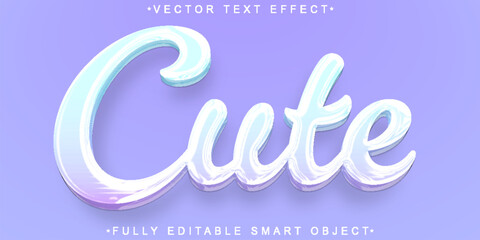 Poster - Purple Soft Cute Vector Fully Editable Smart Object Text Effect