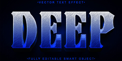 Poster - Dark Blue Deep Vector Fully Editable Smart Object Text Effect