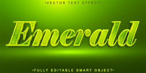 Poster - Green Shiny Gems Emerald Vector Fully Editable Smart Object Text Effect