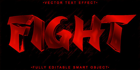 Poster - Red Fight Vector Fully Editable Smart Object Text Effect