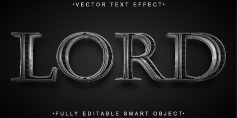 Poster - Medieval Warrior Silver Lord Vector Fully Editable Smart Object Text Effect