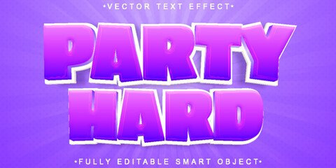 Poster - Shiny Neon Party Hard Vector Fully Editable Smart Object Text Effect