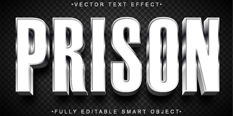 Poster - Silver Prison Vector Fully Editable Smart Object Text Effect