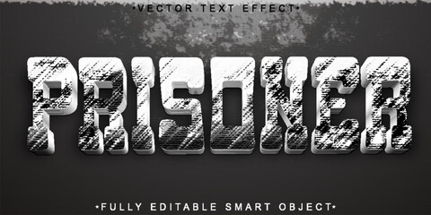 Poster - Silver Prison Vector Fully Editable Smart Object Text Effect