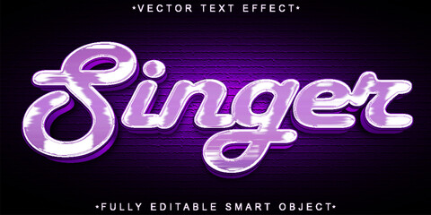 Poster - Purple Singer Vector Fully Editable Smart Object Text Effect