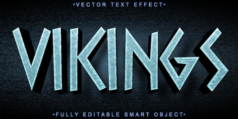 Poster - Blue Dangerous Viking Vector Fully Editable Smart Object Text Effect
