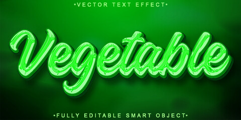 Poster - Green Fresh Vegetable Vector Fully Editable Smart Object Text Effect