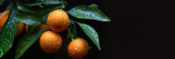 Orange plant branch with fruit