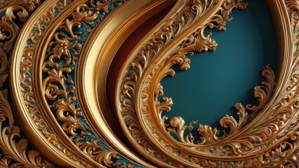 Canvas Print - Golden Ornate Design.