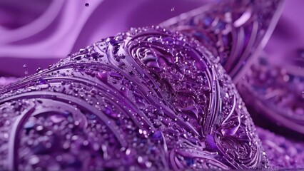 Sticker - Abstract Purple Background with Water Drops.