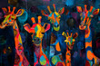 © Siasart Studio - Colorful Giraffe Painting