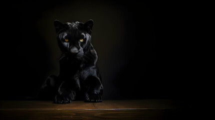 Canvas Print - Black Panther with Intense Gaze