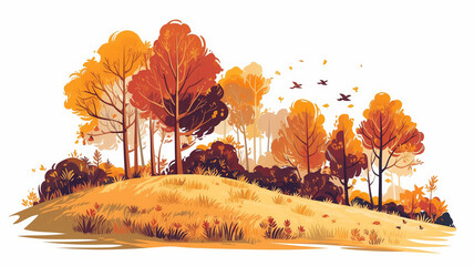 autumn landscape illustration