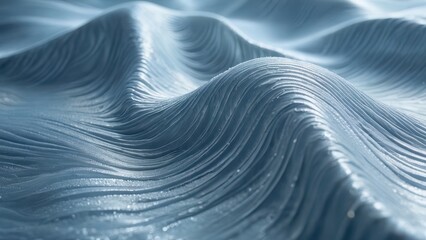 Canvas Print - Abstract Blue Wavy Texture.