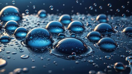 Canvas Print - Water Droplets on a Surface.