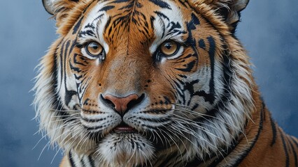 Wall Mural - Close-up of a Tiger's Face.