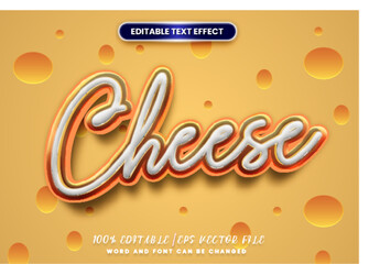 Poster - Cheese text effect. cute cartoon style. editable text template.