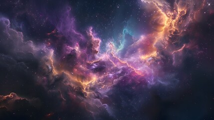 Wall Mural - Captivating Cosmic Nebula A Glowing Dreamlike Astrophotography Masterpiece