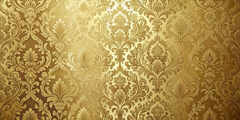 Canvas Print - Luxurious gold wallpaper with intricate patterns and a glossy sheen, luxury, elegant, shiny, rich, decorative