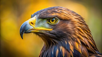 Wall Mural - Close-up of a majestic golden eagle head with a blurred background, eagle, wildlife, predator, beak, feathers, majestic, close-up