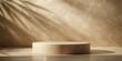 © Sujid - Beige natural podium pedestal display background with texture and shadow , product, display, background, pedestal, podium