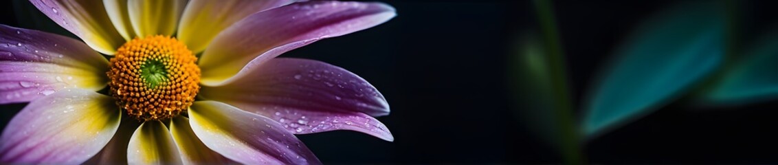 Wall Mural - Ultrawide abstract macro flowers in full screen.