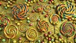 © Sujid - Vibrant and whimsical candyland scene with lollipops, gumdrops, and rainbow swirls, colorful, candy, sweet, sugary