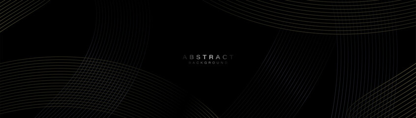 Poster - Abstract background gold curve lines. Luxury modern minimal trendy lines pattern horizontal. Vector illustration
