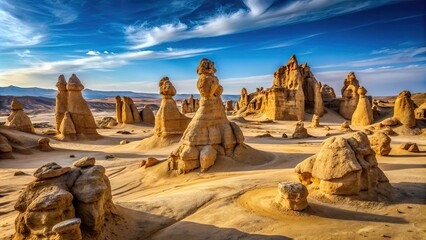 Canvas Print - Unique rock formations in the desert landscape, desert, rocks, formations, landscape, nature, scenic, sandstone, geology, dry