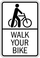 Sticker - Walk your bike sign