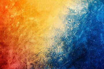 Wall Mural - Abstract Color Gradient Background Featuring Granular Texture in Shades of Orange, Blue, Yellow, and White, Ideal for Banner, Poster, and Cover Design, Creating a Vibrant and Dynamic Visual Experience