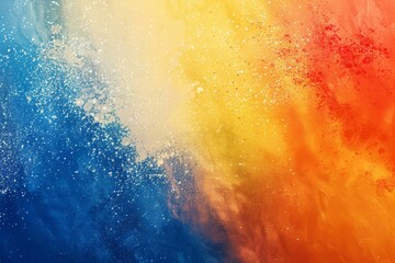 Wall Mural - Abstract Color Gradient Background Featuring Granular Texture in Shades of Orange, Blue, Yellow, and White, Ideal for Banner, Poster, and Cover Design, Creating a Vibrant and Dynamic Visual Experience