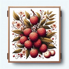 Wall Mural - lychee fruit on a transparent background
