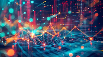Poster - vibrant network of data points and lines illustrating the interconnected nature of information. AI generated
