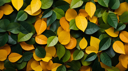 Sticker - Colorful leaves with wallpaper background. beautiful colorful leaves