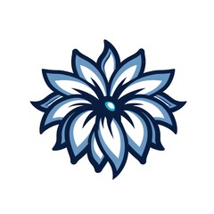 Canvas Print - Blue Flower Illustration