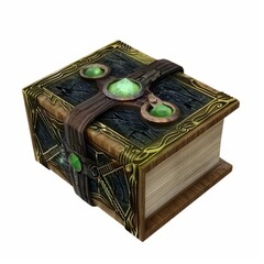 3D Render, Low Poly style of eldritch tome artifact, on isolated white background, Generative AI