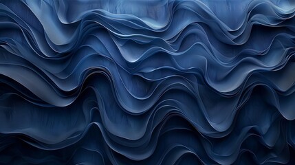 Wall Mural - Dark navy blue abstract wave line