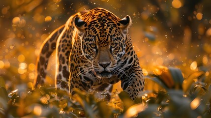 Canvas Print - Majestic Jaguar in the Sunlight