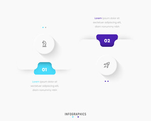 Wall Mural - Vector Infographic label design template with icons and 2 options or steps. Can be used for process diagram, presentations, workflow layout, banner, flow chart, info graph.