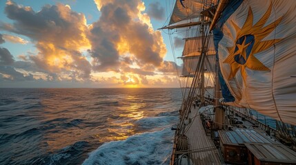 Wall Mural - Sailing into the Sunset