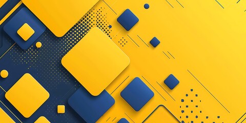 Poster - Abstract background with neon  lines, squares and rounded corners in the style of flat design. Background for presentation,The effect is minimalist, with geometric shapes and a modern aesthetic.