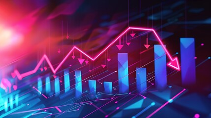 Poster - market is in a downward trend but there s always hope for a rebound. AI generated